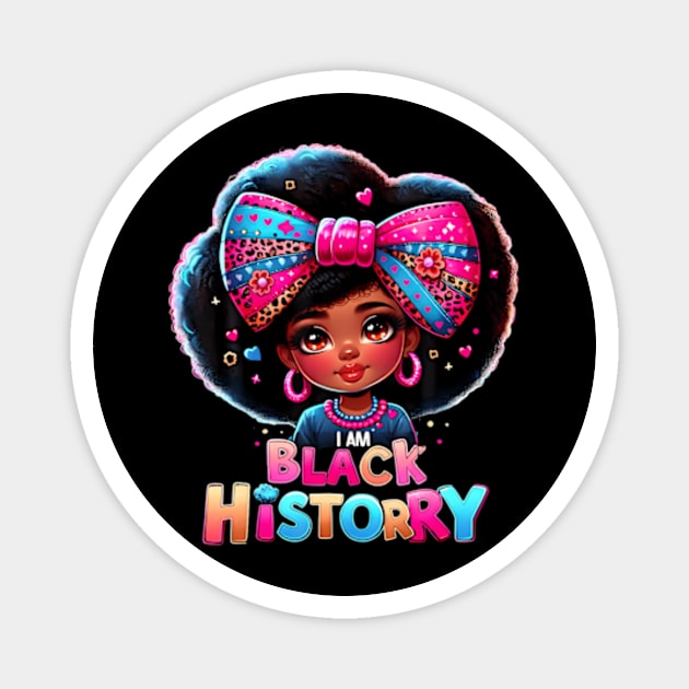 I Am Black History Month Black Melanin Kids Girls Magnet by Eduardo
